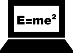 Laptop With Energy Mass Equivalence Formula On Screen Digital Sketch Svg Design, Free Vectors File